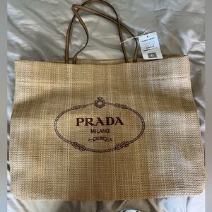 Prada Raffia Tote